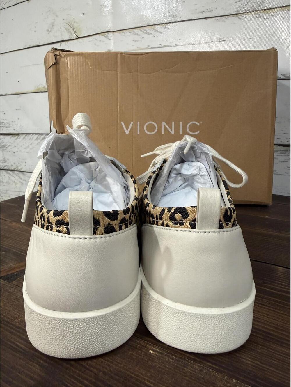 Vionic Winny Natural/Leopard Raffia Women's 9.5Wide NIB - Picture 2 of 5